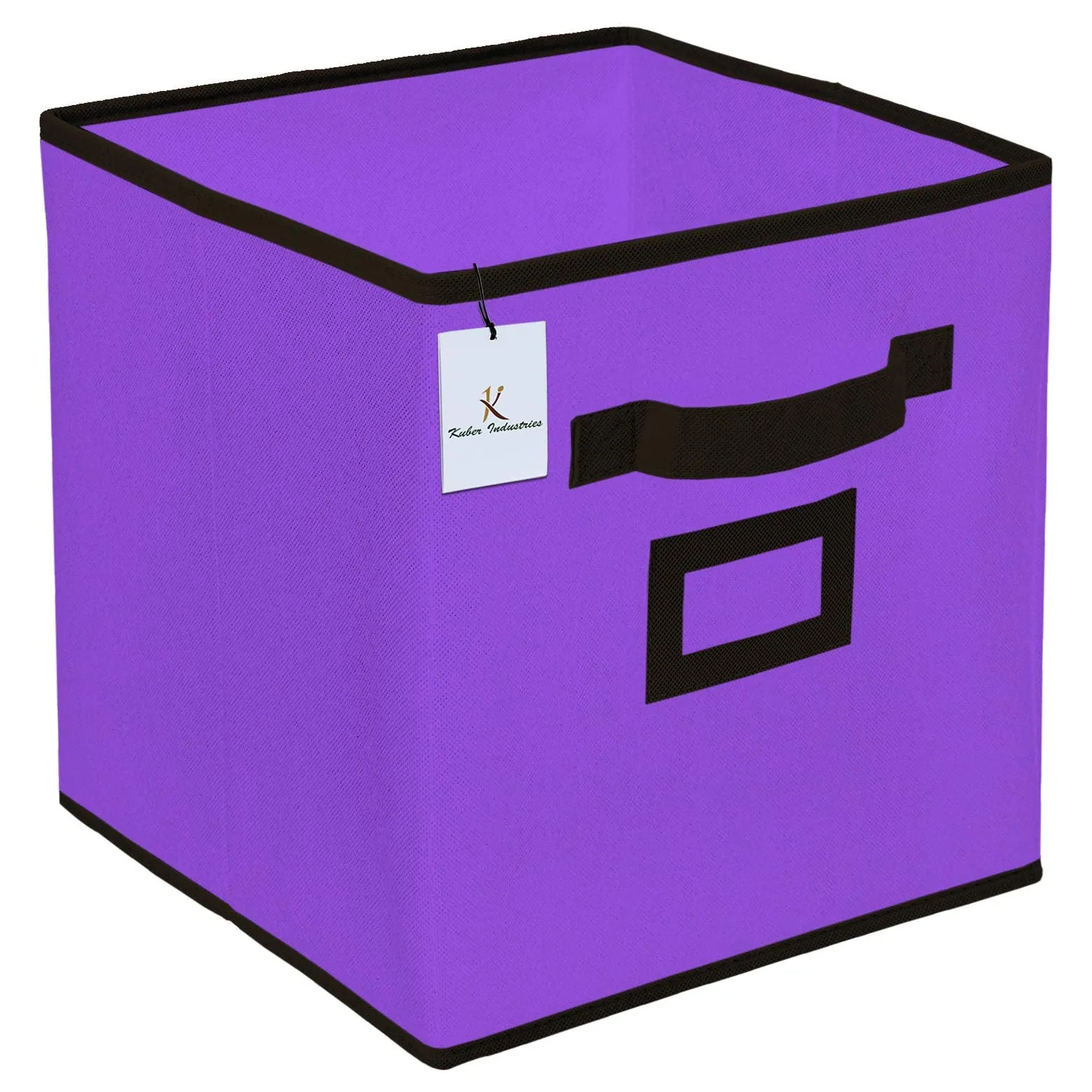 Kuber Industries Non Woven Foldable Storage Organiser Cubes/Boxes CTKTC035193 (Pink, Purple, Small) - 4 Pieces