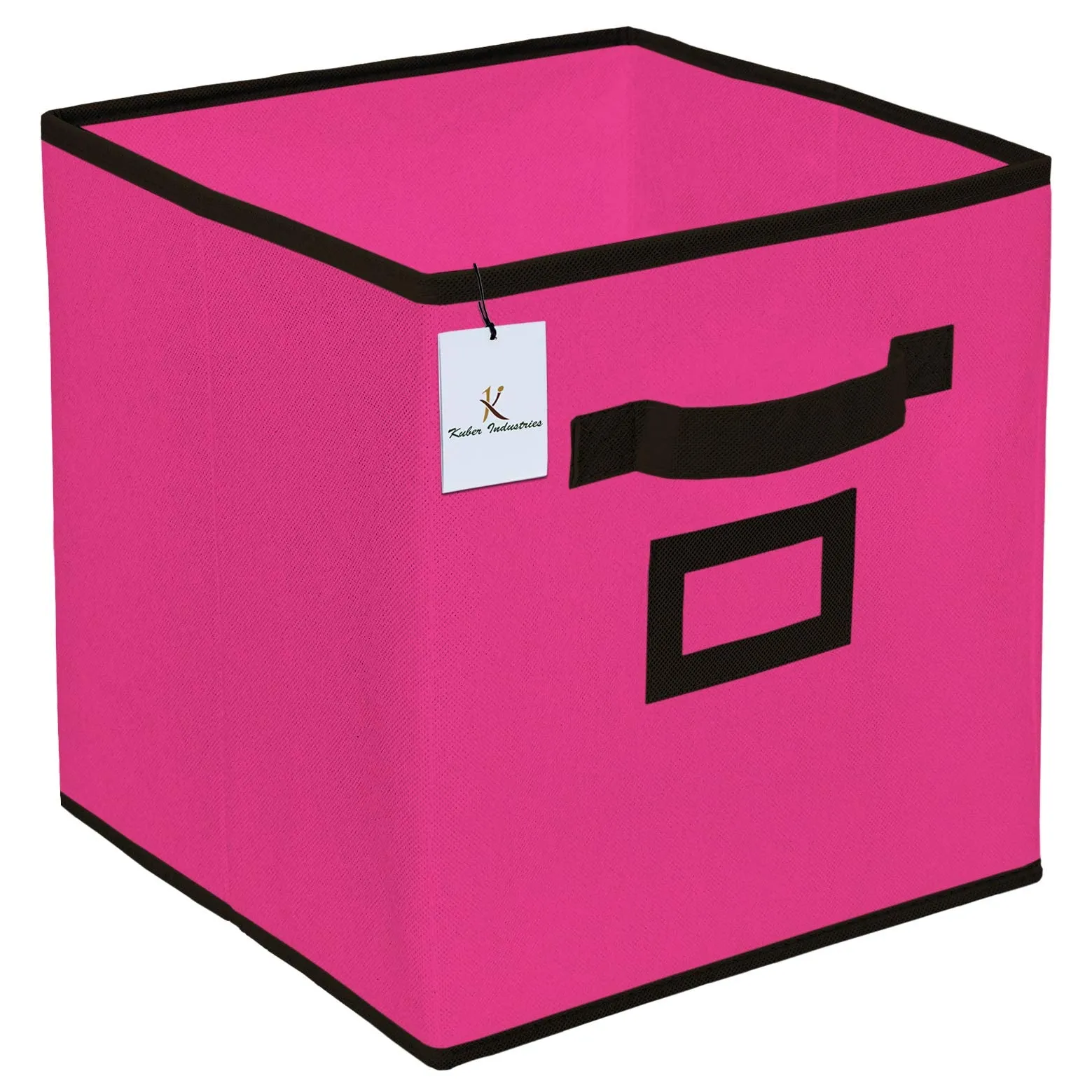 Kuber Industries Non Woven Foldable Storage Organiser Cubes/Boxes CTKTC035193 (Pink, Purple, Small) - 4 Pieces
