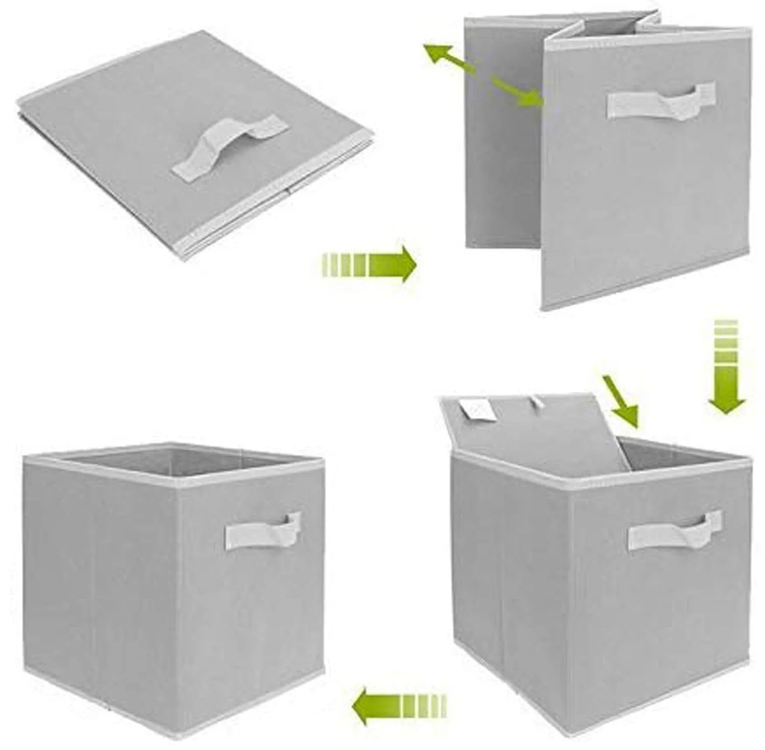 Kuber Industries Non Woven Foldable Storage Organiser Cubes/Boxes CTKTC035255 (Black, Coffee, Large) - 2 Pieces