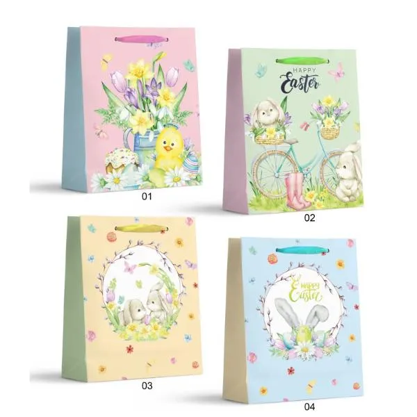 Large Easter Glitter Vintage Bag - 26cm x 32cm x 10cm