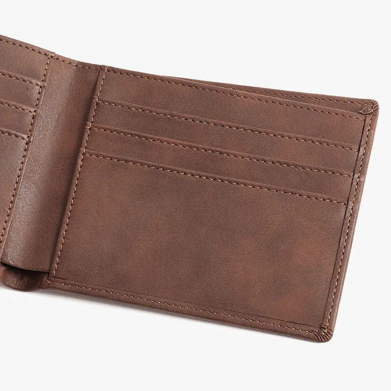 Laser Lettered Wallet For Family Gift Vintage Leather Purse