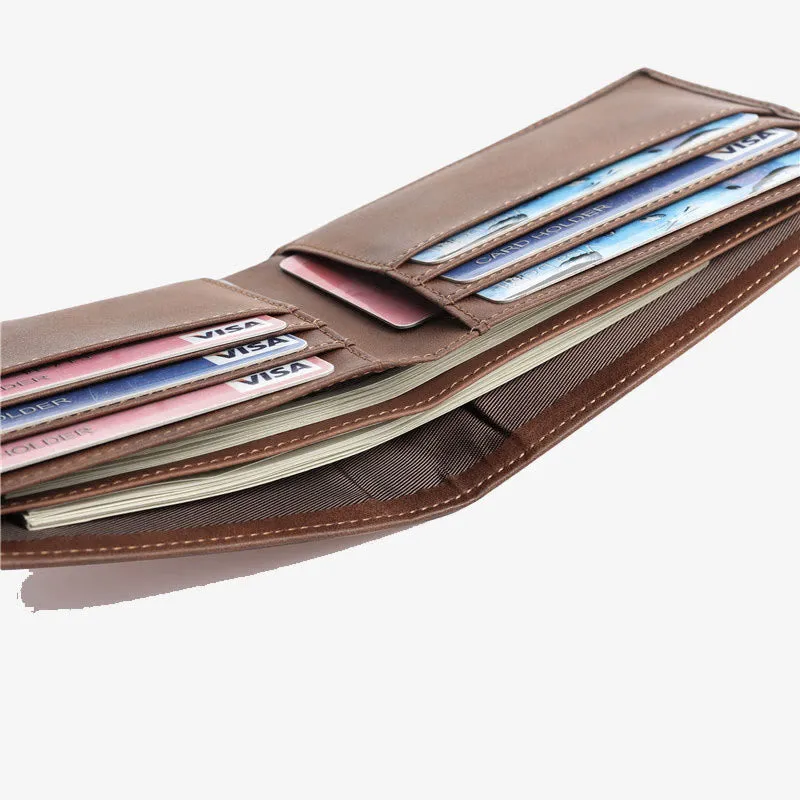 Laser Lettered Wallet For Family Gift Vintage Leather Purse