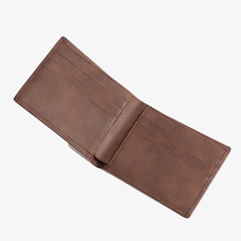 Laser Lettered Wallet For Family Gift Vintage Leather Purse