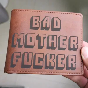 Laser Lettered Wallet For Family Gift Vintage Leather Purse