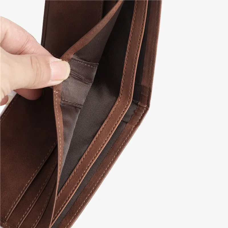 Laser Lettered Wallet For Family Gift Vintage Leather Purse