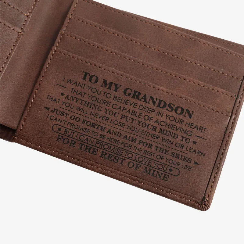 Laser Lettered Wallet For Family Gift Vintage Leather Purse