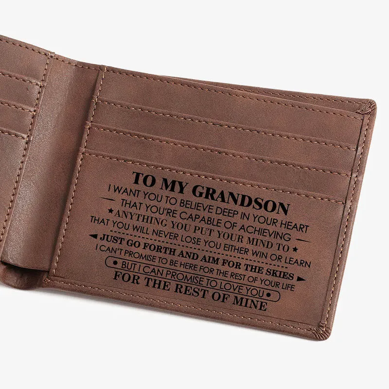 Laser Lettered Wallet For Family Gift Vintage Leather Purse