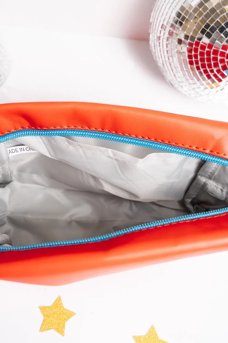 Let's Get Going Orange Travel Cosmetic Bag
