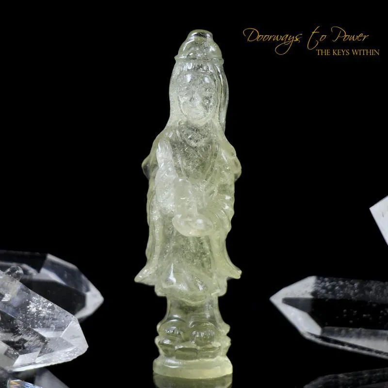 Libyan Desert Glass Kwan Yin Crystal Carving