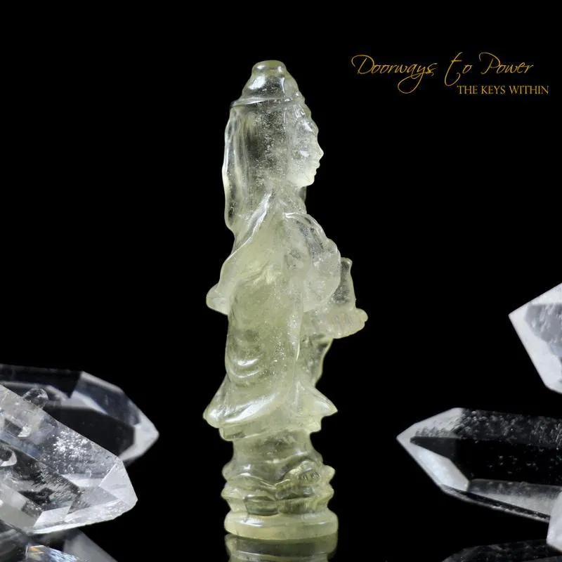 Libyan Desert Glass Kwan Yin Crystal Carving