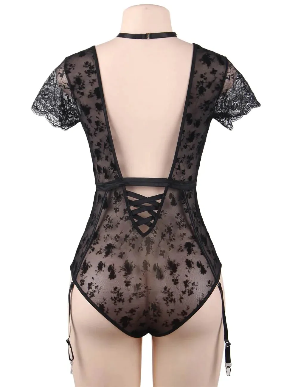 Lingerie Egypt Exquisite Lace Choker Neck Teddy