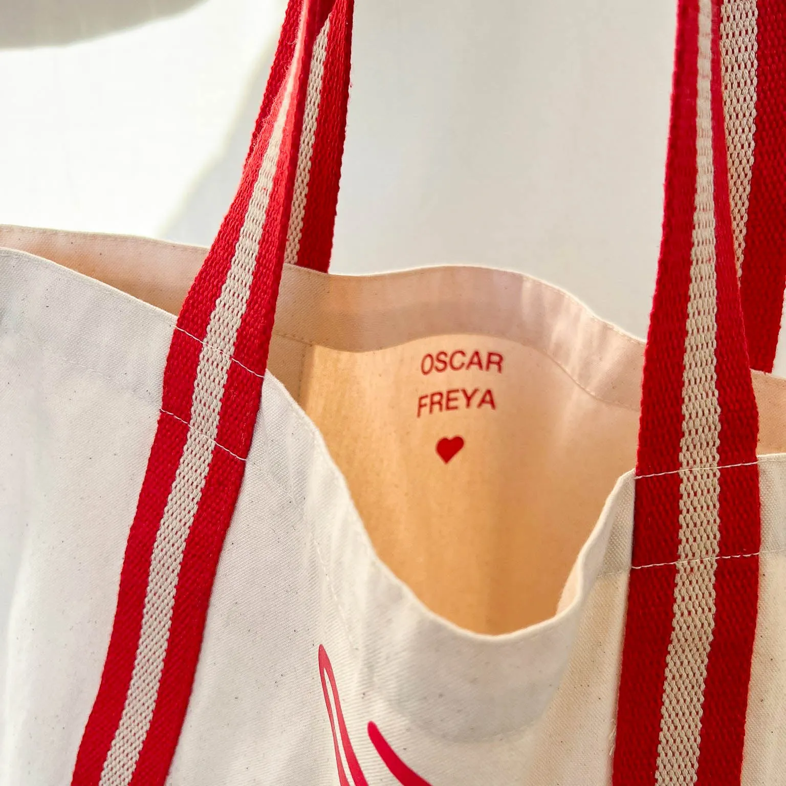 Loved Beach Bag | Natural & Red