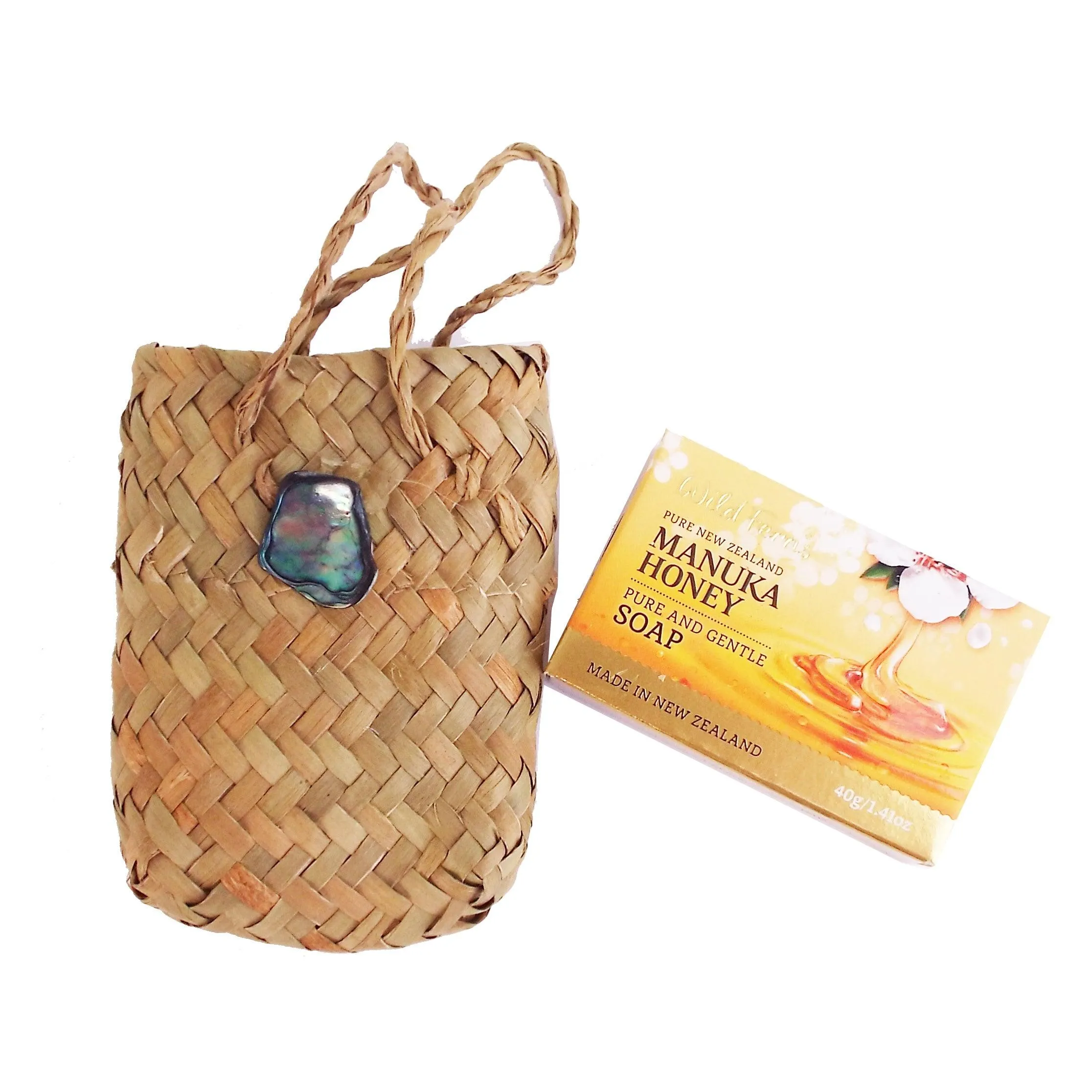 Manuka Honey Guest Soap in Paua Kete Bag