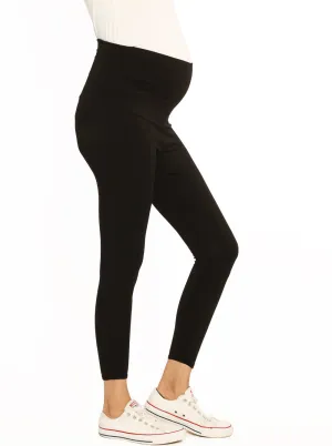 Maternity Foldable Waist Band Tight 7/8 Length Legging