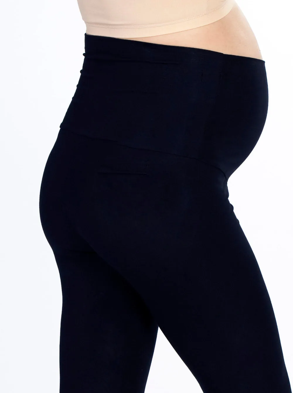 Maternity Foldable Waist Band Tight 7/8 Length Legging