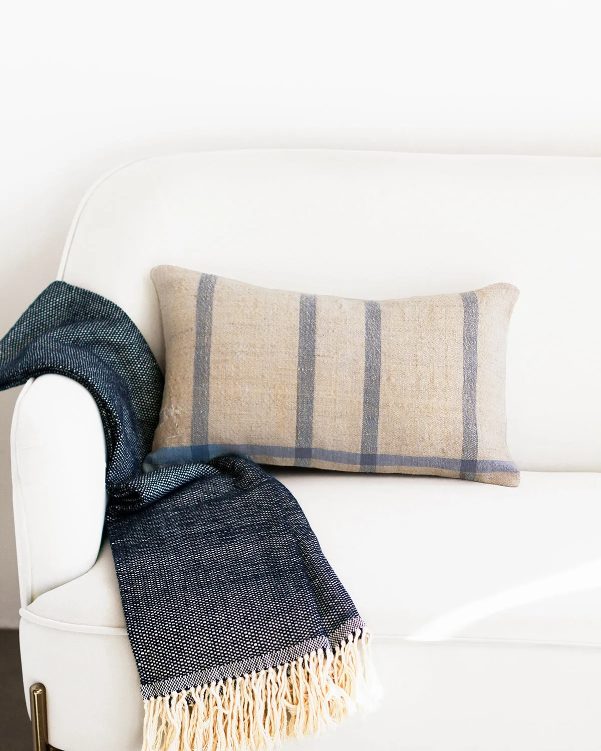 Matilde Blue Checkered Throw Pillows