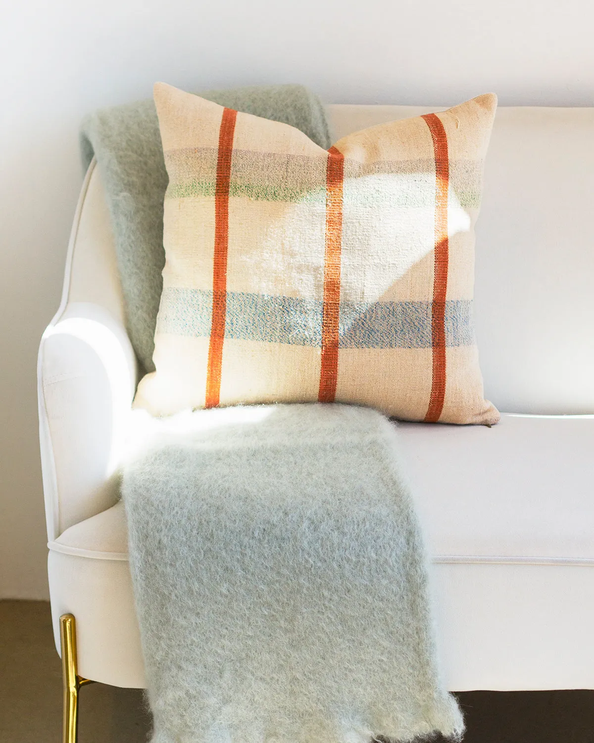 Matilde Siena and Navy Checkered Throw Pillows
