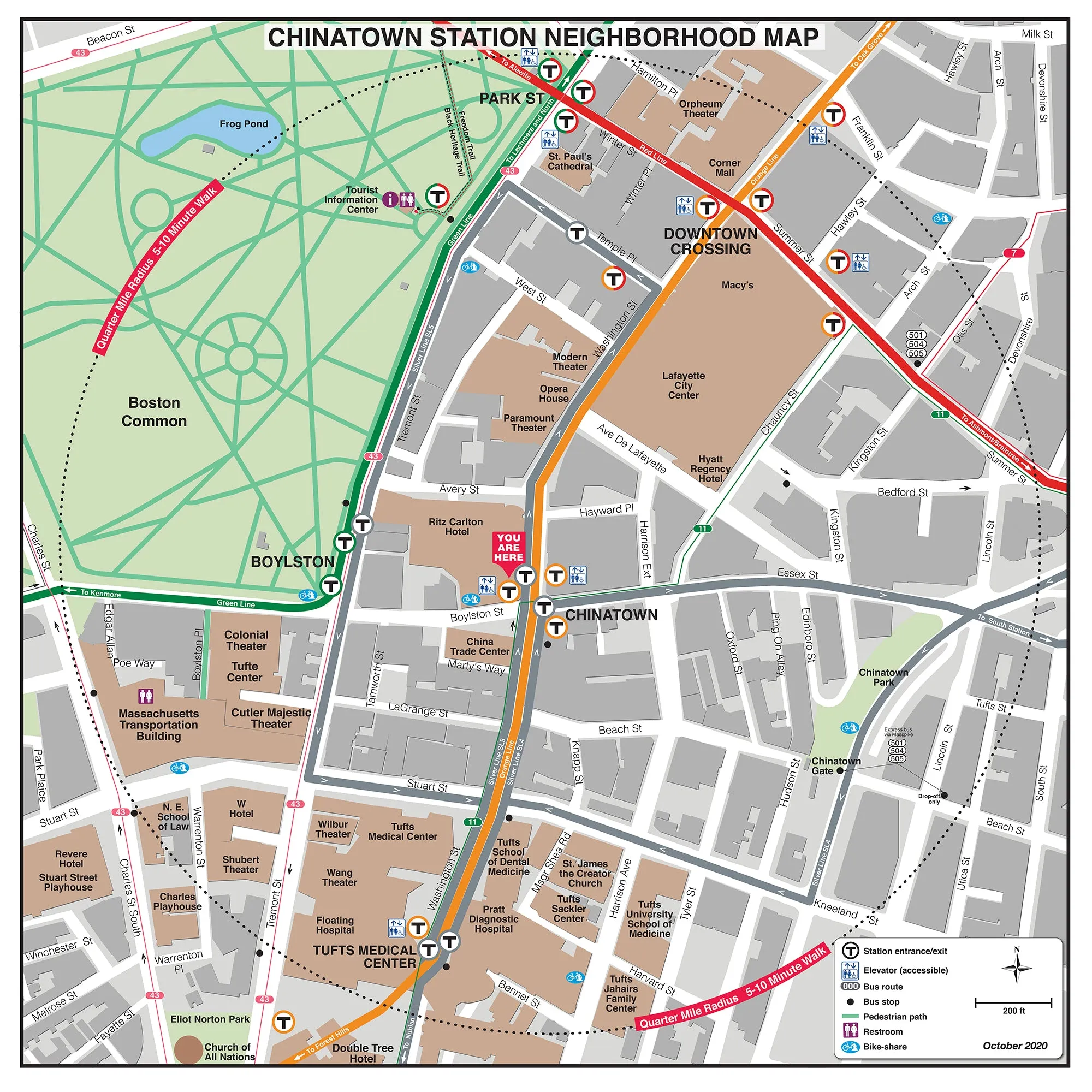 MBTA Chinatown Station Neighborhood Map (Sept. 2022)