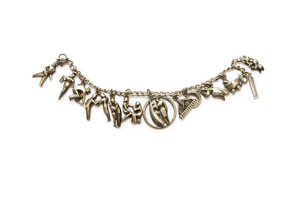 McCLELLAND BARCLAY Sterling Silver Courtship Charm Bracelet