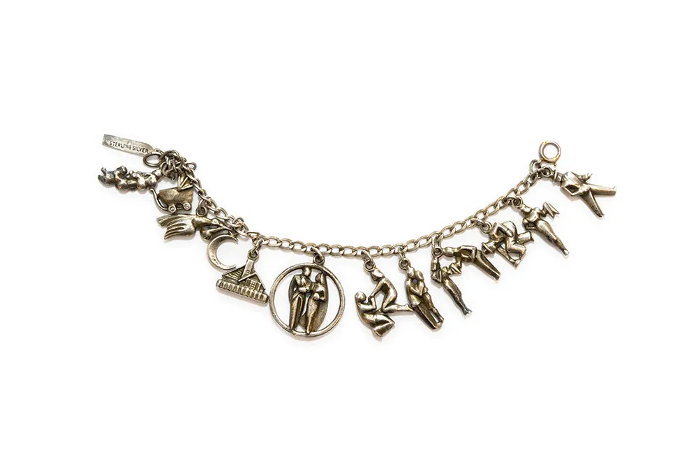 McCLELLAND BARCLAY Sterling Silver Courtship Charm Bracelet