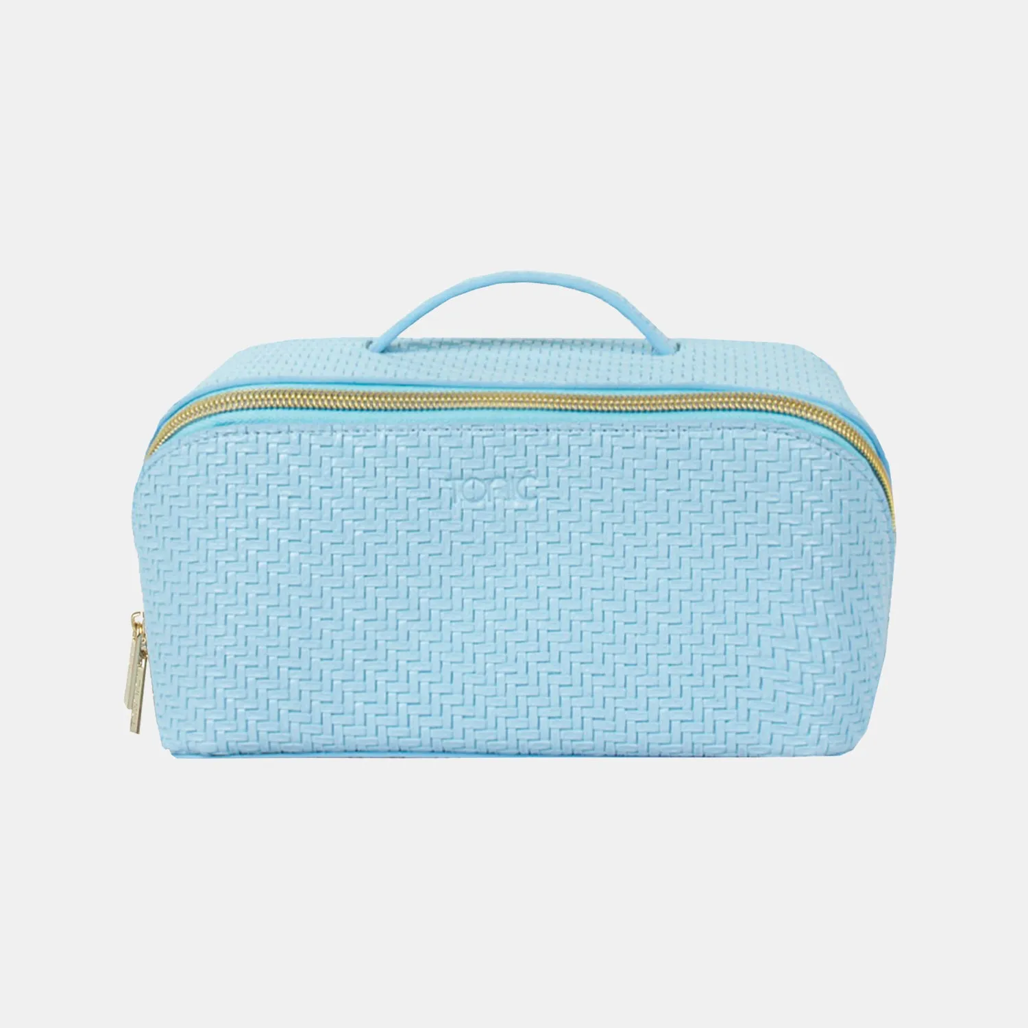 Medium Beauty Bag - Herringbone Bluebell