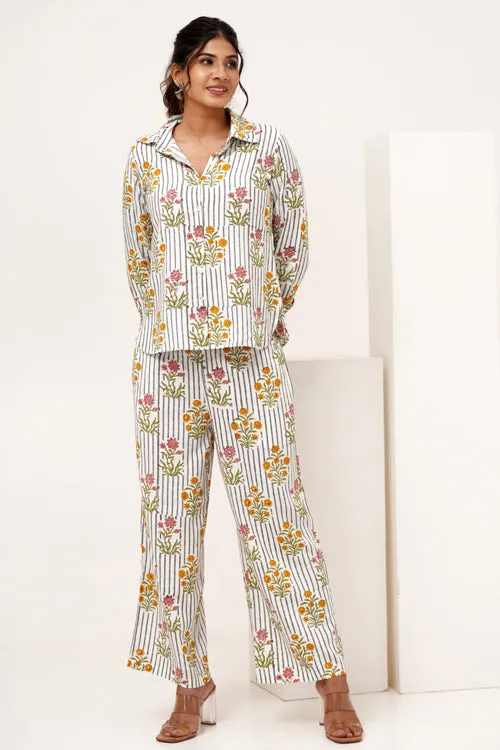 Melody Cascade Hand Block Printed Co-Ord Set