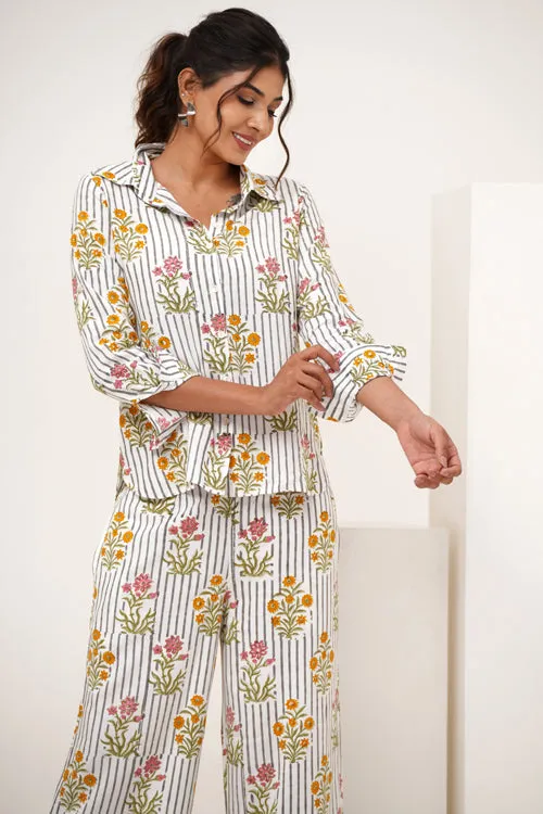 Melody Cascade Hand Block Printed Co-Ord Set