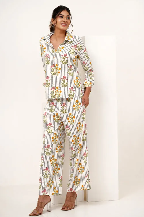 Melody Cascade Hand Block Printed Co-Ord Set