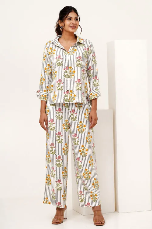 Melody Cascade Hand Block Printed Co-Ord Set