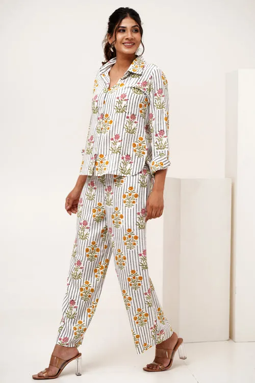 Melody Cascade Hand Block Printed Co-Ord Set
