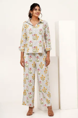 Melody Cascade Hand Block Printed Co-Ord Set