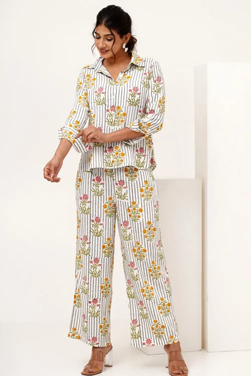 Melody Cascade Hand Block Printed Co-Ord Set