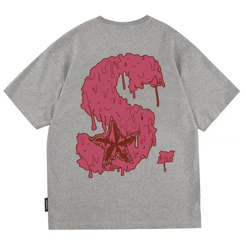 Melting Star T-shirt Hip-hop Street Couples Tee