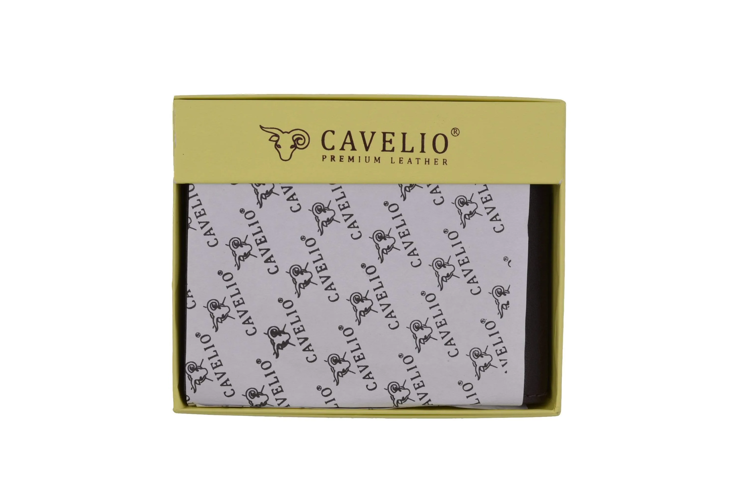 Mens Genuine High Quality Leather ID Card Holder Classic Design Slim Bifold Wallet by Cavelio 730060 (C)