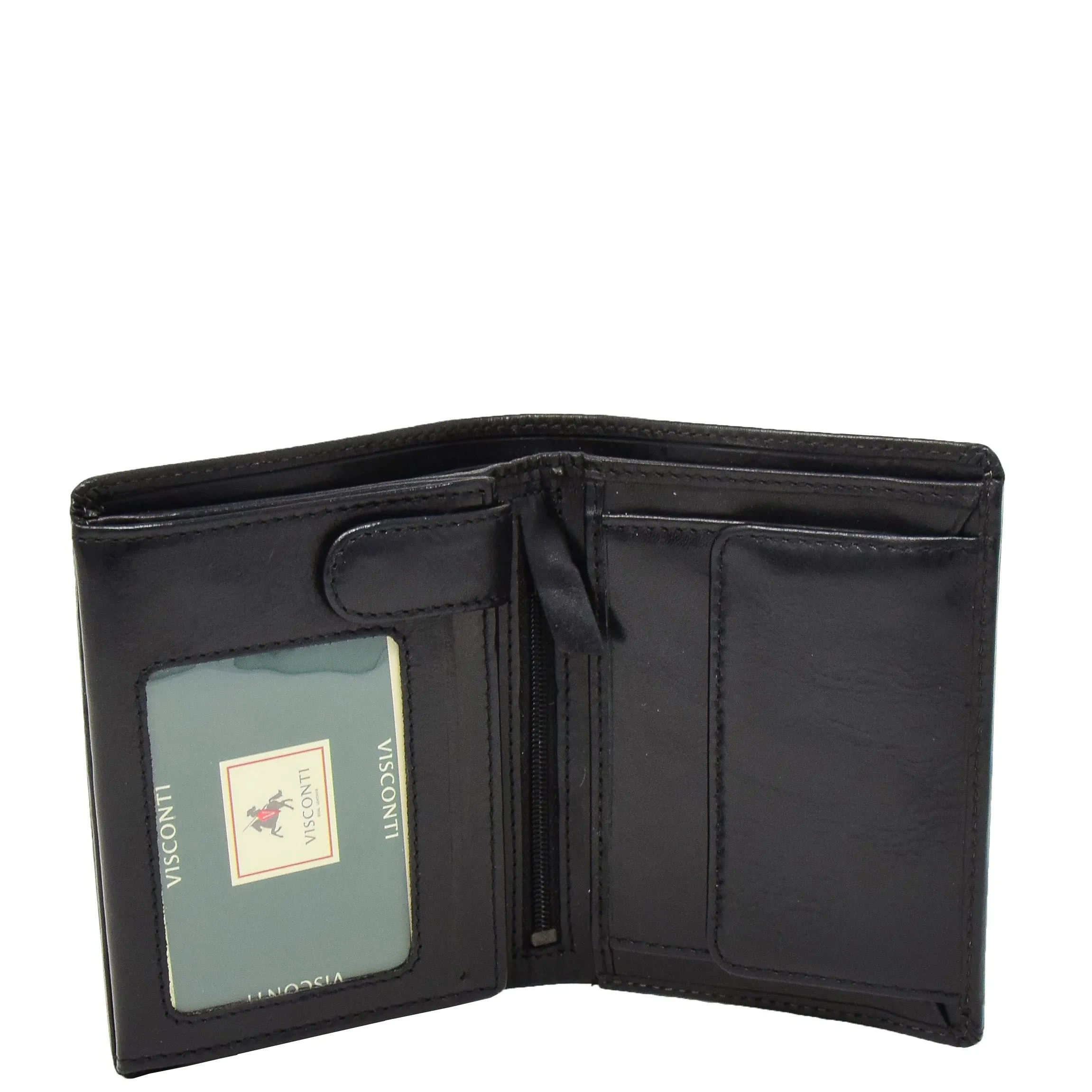 Mens Large Leather Bifold Wallet Toronto Black