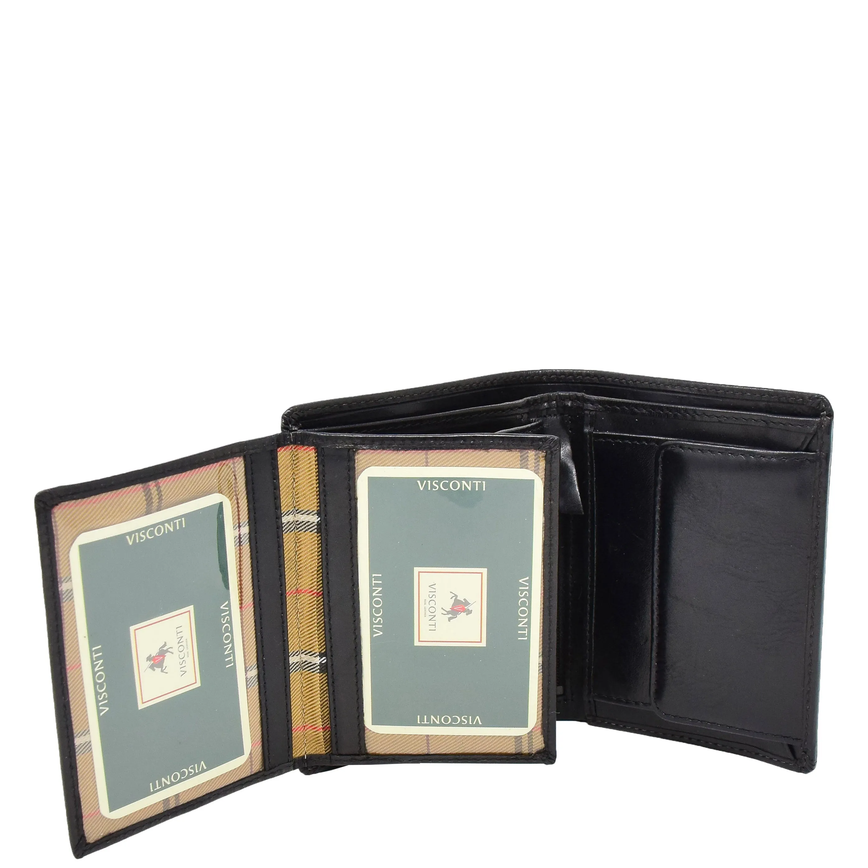 Mens Large Leather Bifold Wallet Toronto Black