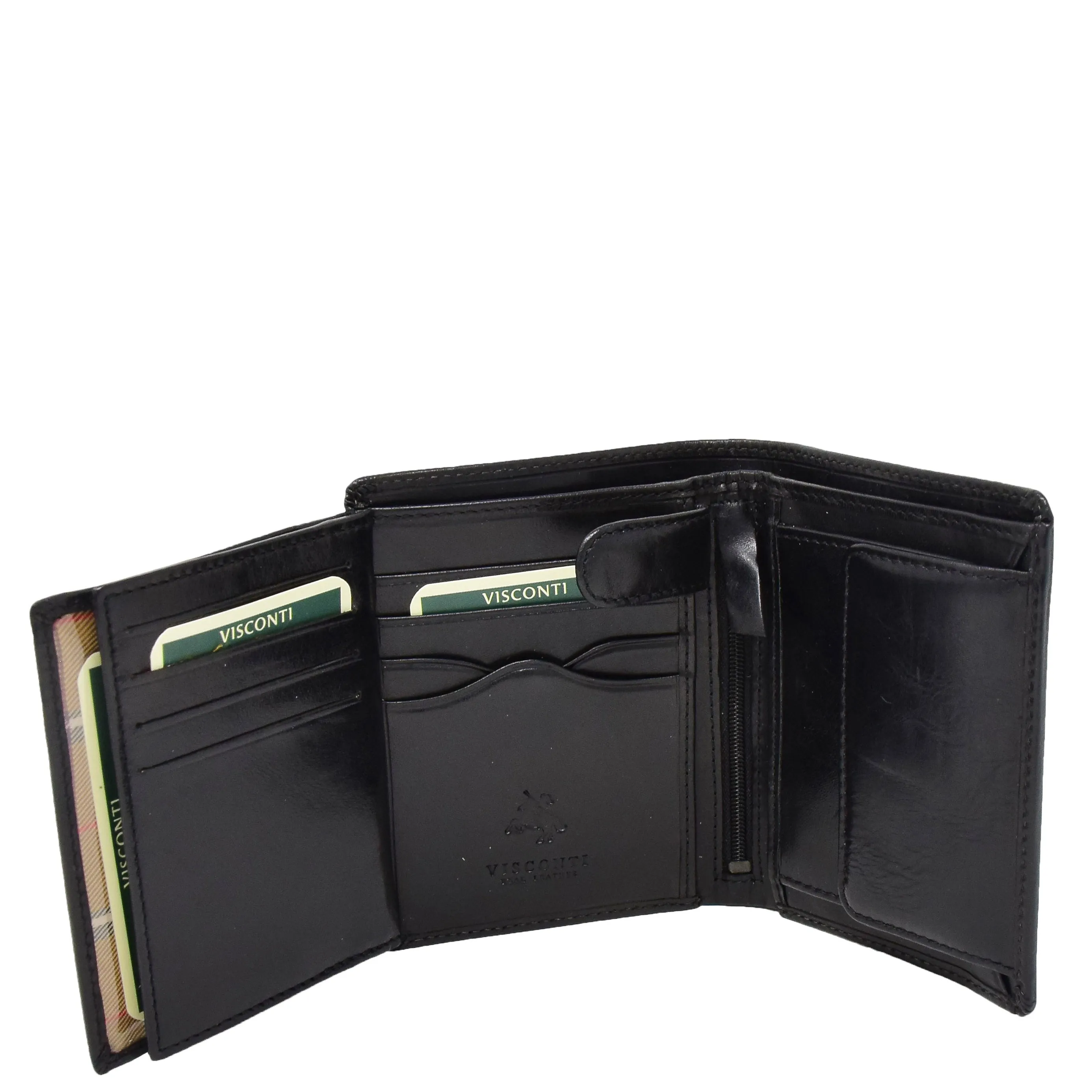 Mens Large Leather Bifold Wallet Toronto Black