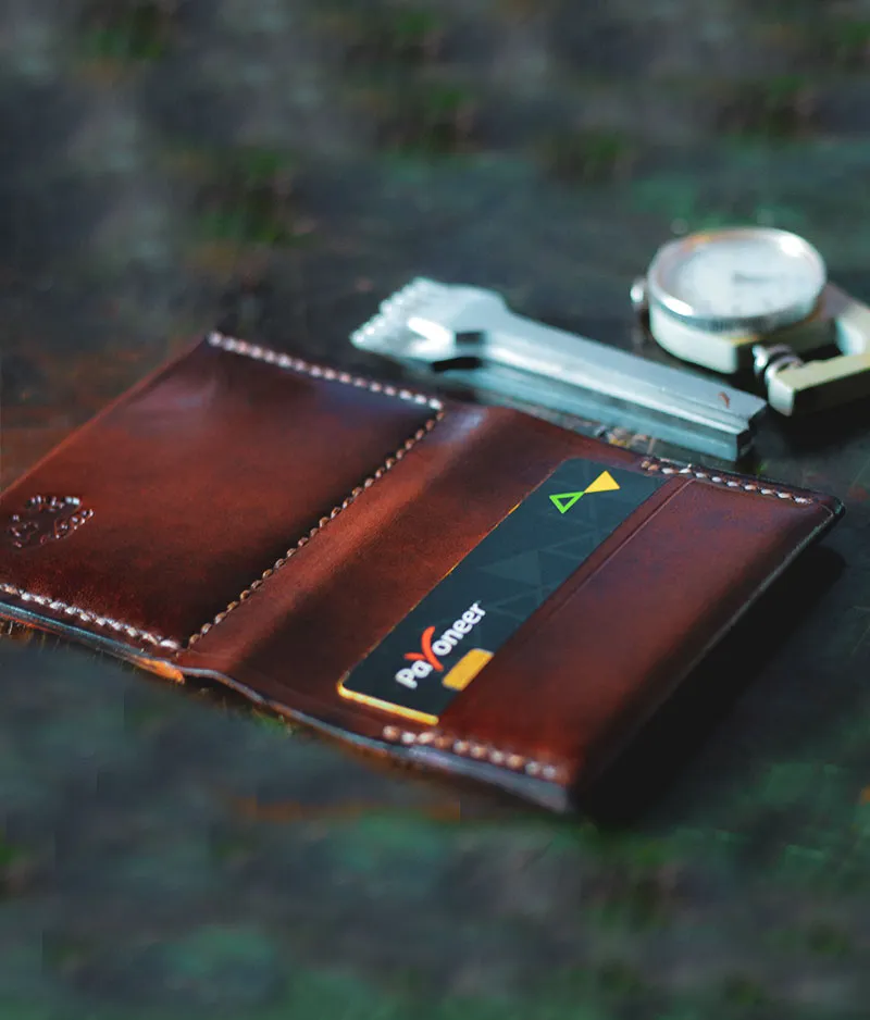 Mens Leather Front Pocket Wallet - Librarian