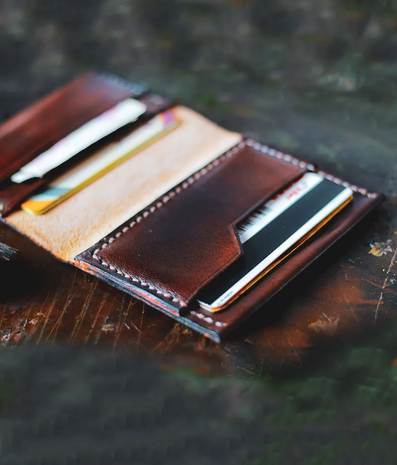 Mens Leather Front Pocket Wallet - Librarian