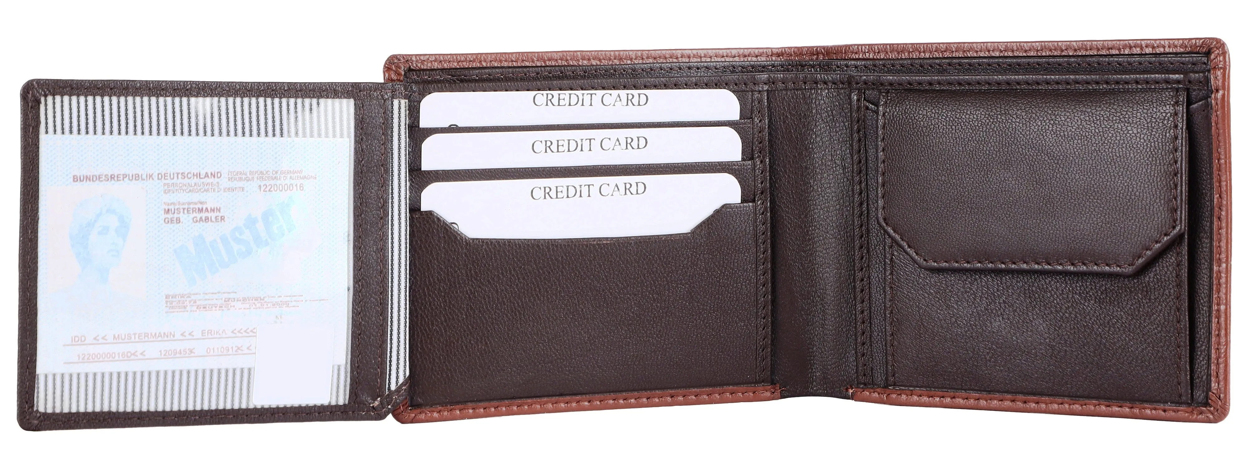 MENS LEATHER WALLET (RFID) 93703 (TAN)