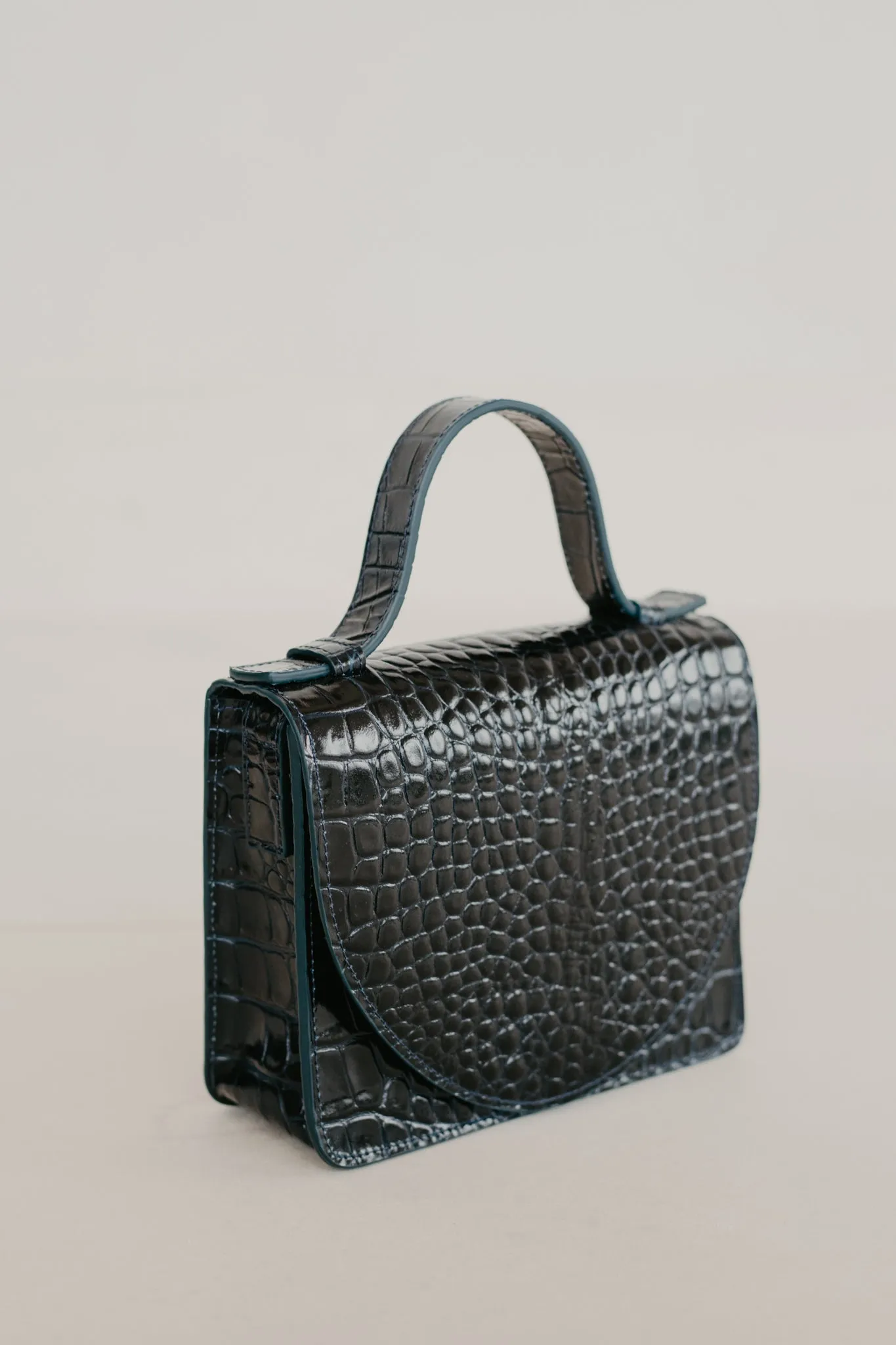 Micro Briefcase | Night Blue Croco