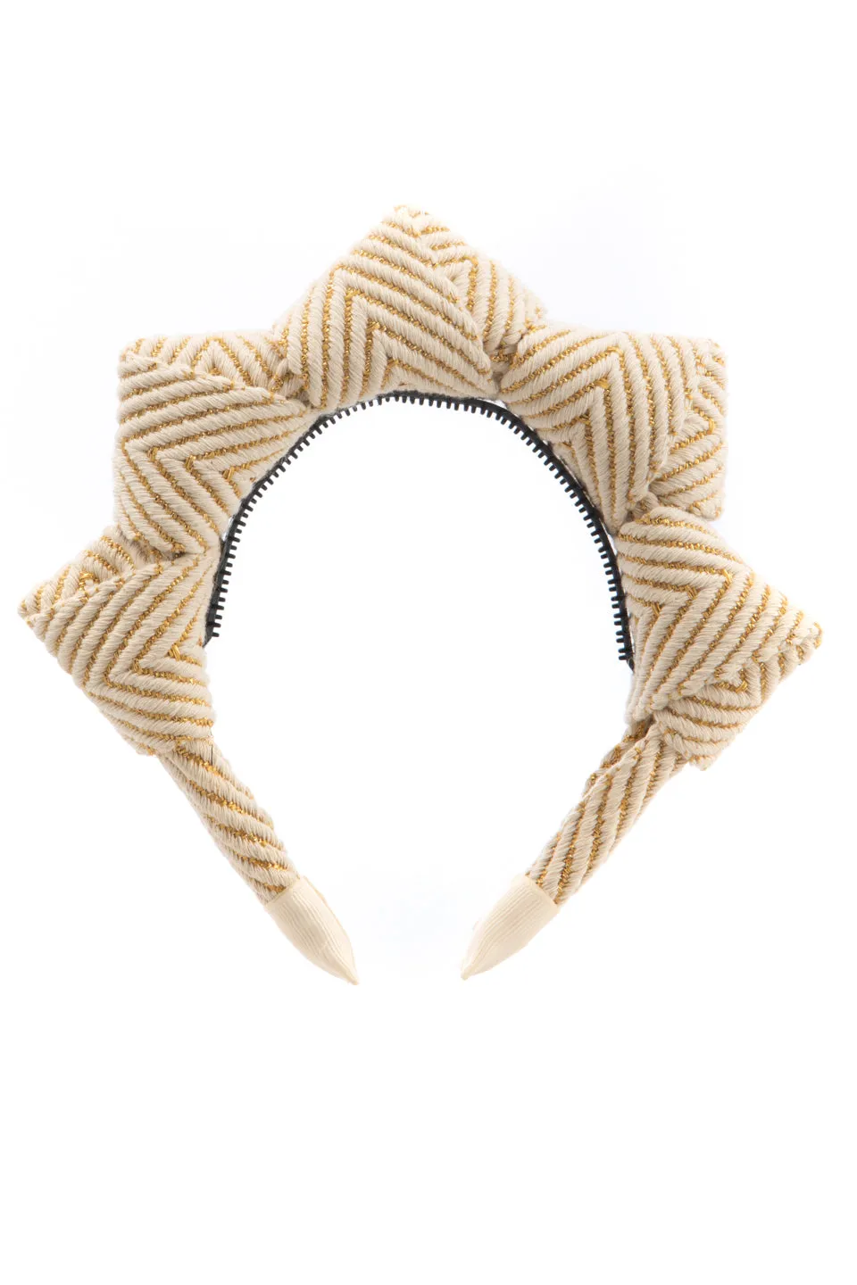 Mountain Queen Headband - Gold/Ivory stripe