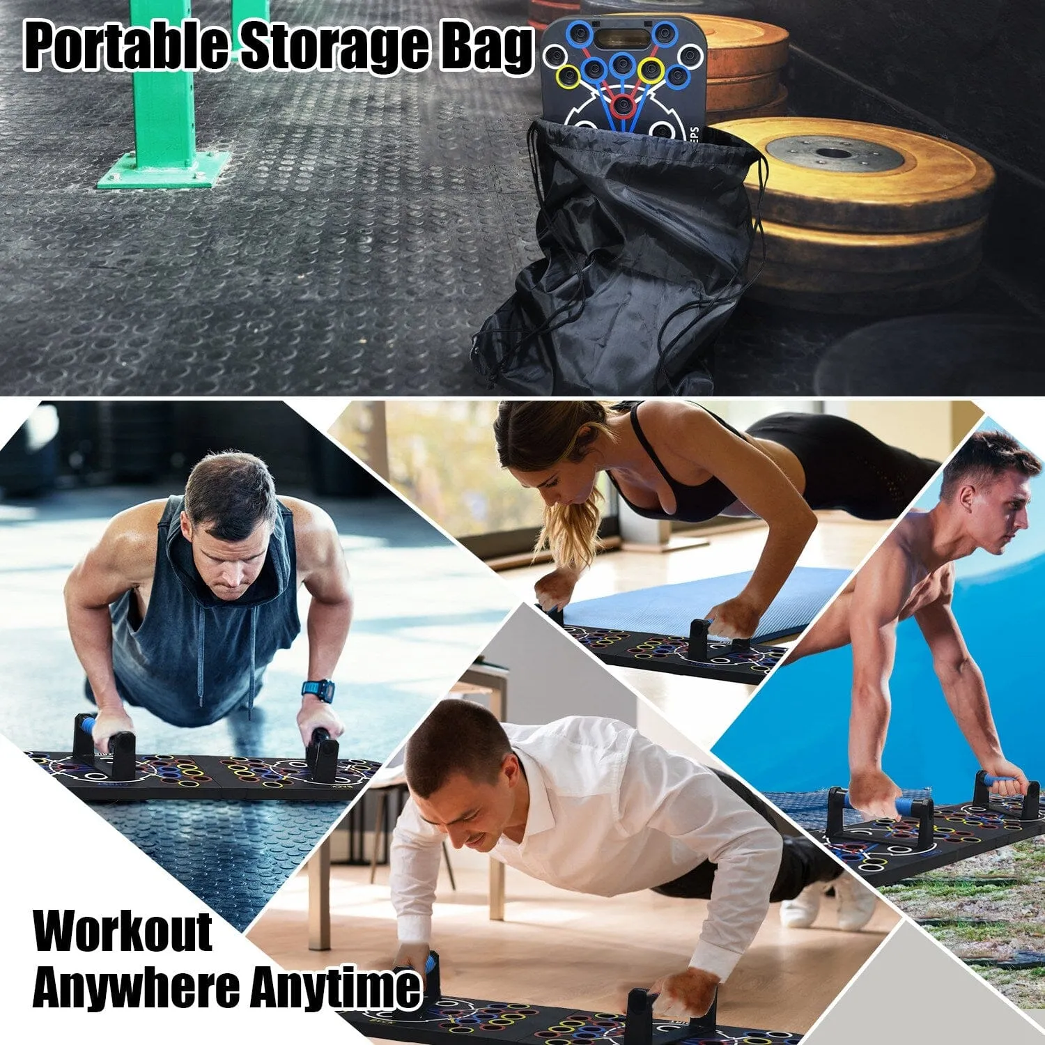 Multifunctional Push Up Board Home Strength Training Equipment with 15 Fitness Accessories