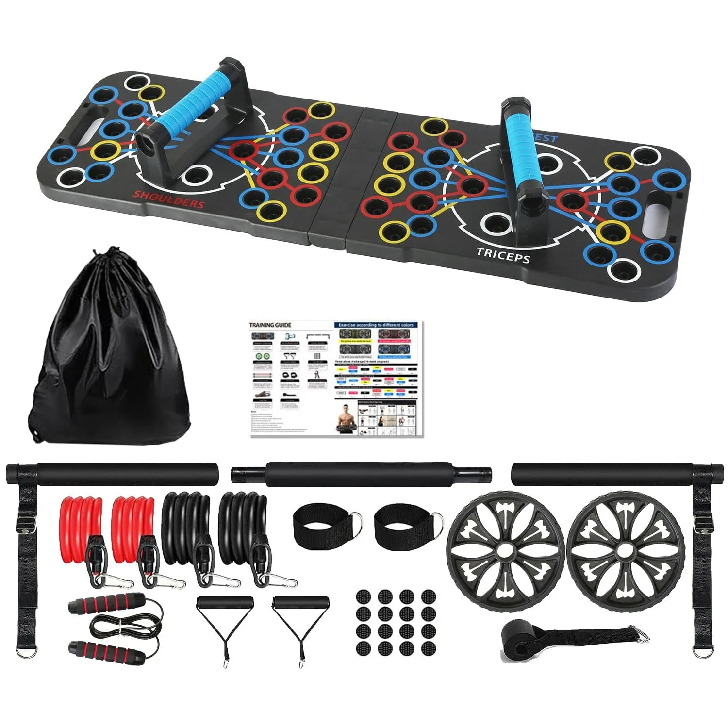 Multifunctional Push Up Board Home Strength Training Equipment with 15 Fitness Accessories
