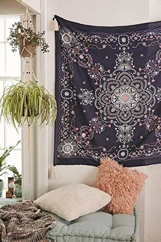 Navy Medallion Tapestry