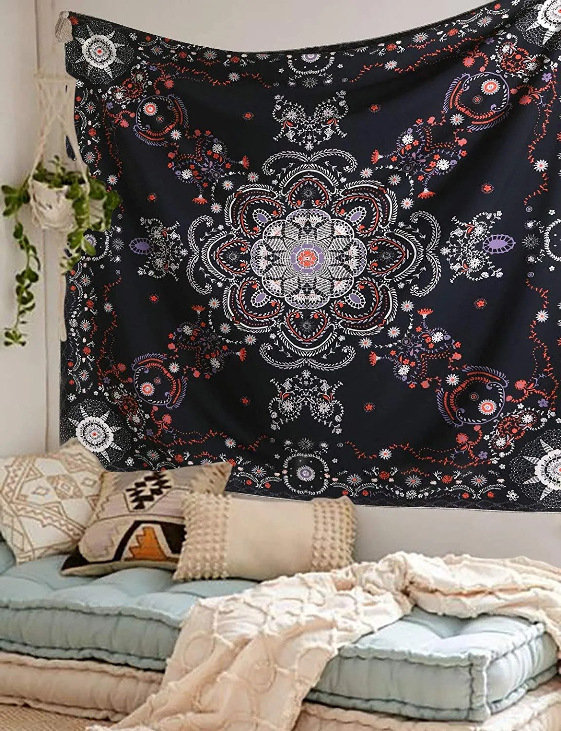 Navy Medallion Tapestry
