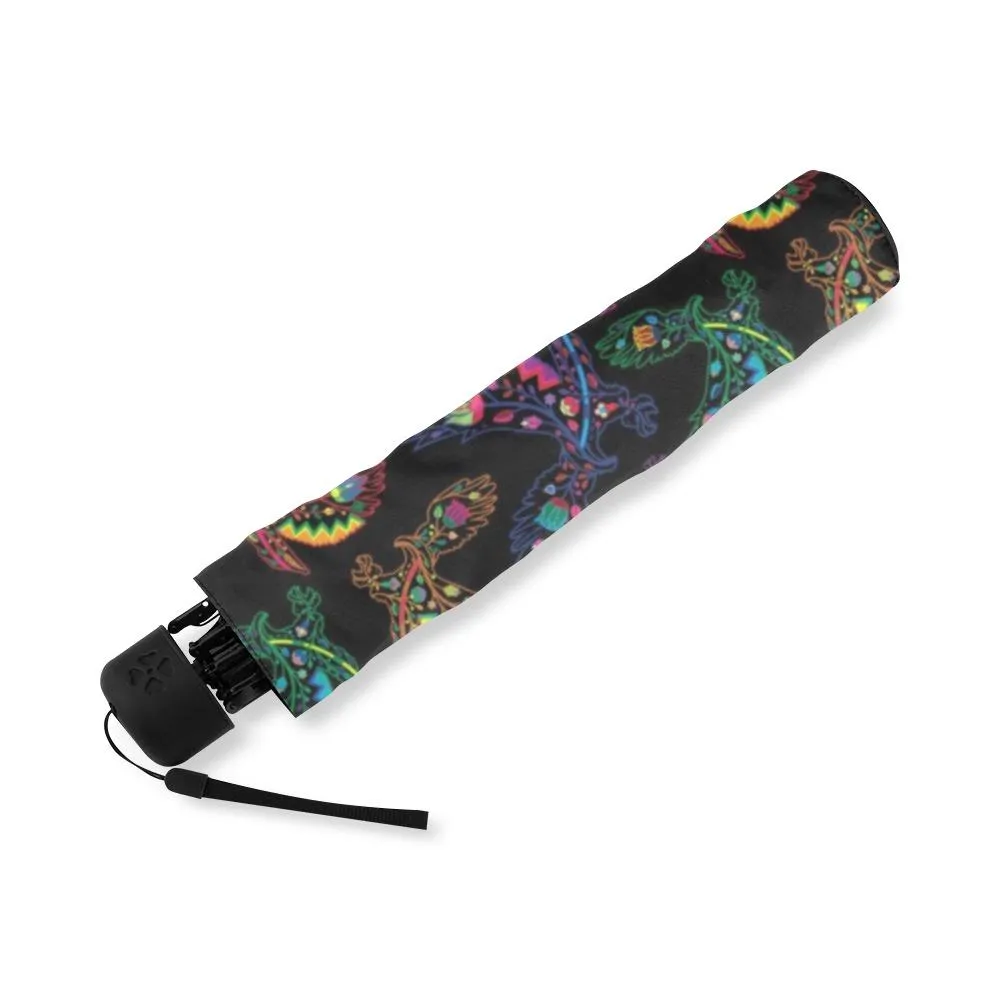 Neon Floral Eagles Foldable Umbrella