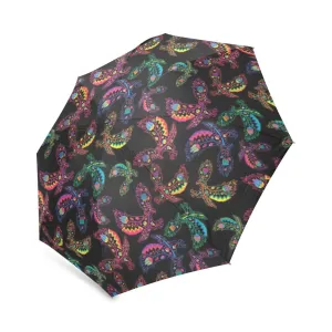 Neon Floral Eagles Foldable Umbrella