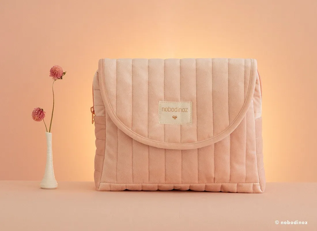 Nobodinoz Savanna Velvet Maternity Case in Bloom Pink