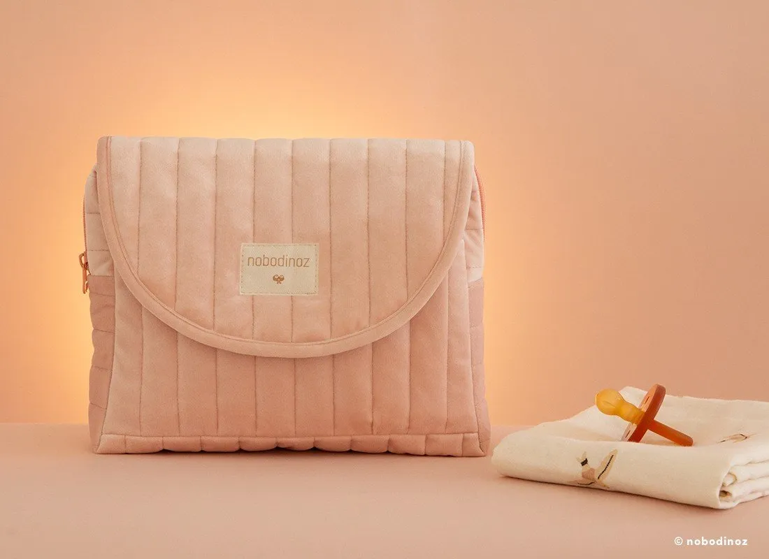 Nobodinoz Savanna Velvet Maternity Case in Bloom Pink